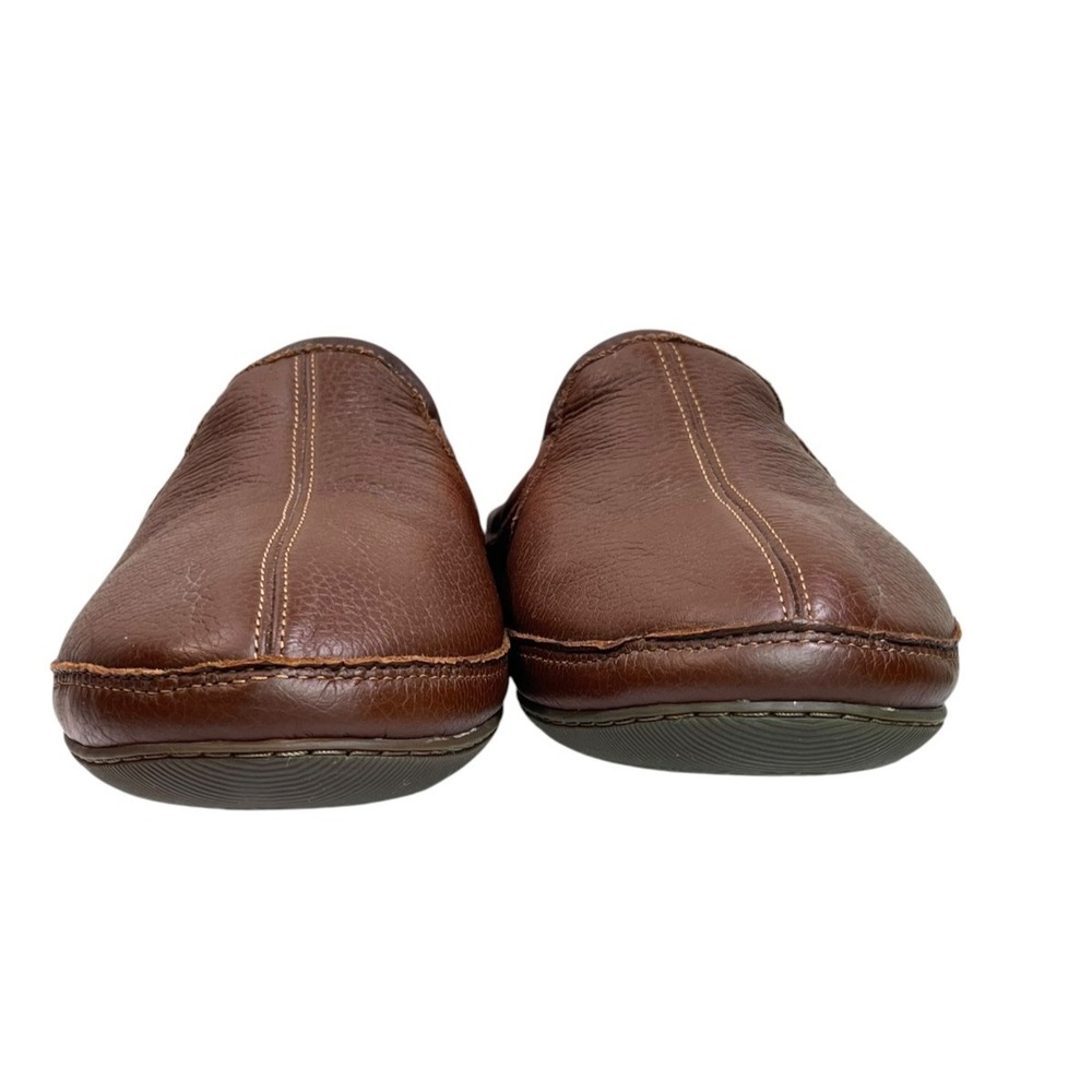 LL BEAN Mens Elkhide Leather Scuff Mule Slippers Indoor Outdoor Padded Size 9M - Picture 5 of 16